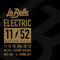 Струны для электрогитары La Bella HRS-MB Hard Rockin Steel Medium Blues 11-52