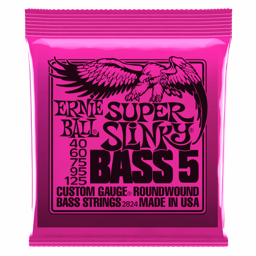 Струны для бас-гитары Ernie Ball 2824 Super Slinky 5-string Nickel Wound Bass 40-125
