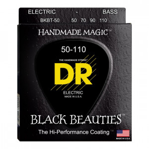 DR Strings BKBT-50 Black Beauties Black Coated Bass 50-110 струны для бас-гитары, заужение у бриджа