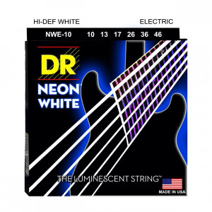 DR NWE-10 HI-DEF NEON WHITE 10-46 струны для электрогитары с люминисцентным покрытием