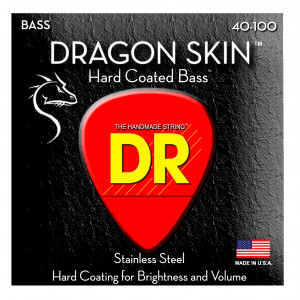 DR DSB-40 - DRAGON SKIN™ - струны для 4-струнной бас-гитары, прозрачное покрытие, нержавеющая сталь, 40 - 100