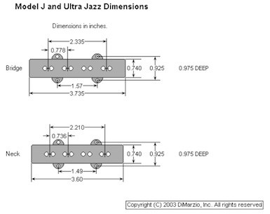 Звукосниматель DiMarzio DP149BK Ultra Jazz Neck & Bridge, для бас-гитары, комплект