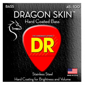 DR DSB-45/100 - DRAGON SKIN™ - струны для 4-струнной бас-гитары, прозрачное покрытие, нержавеющая сталь, 45 - 100