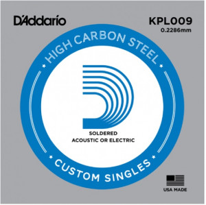 D'Addario KPL009 - Plain Steel одиночная струна для электрогитары .009