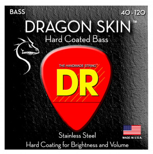 DR DSB5-40 - DRAGON SKIN™ - струны для 5-струнной бас-гитары, прозрачное покрытие, нержавеющая сталь, 40 - 120