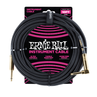 Кабель инструментальный Ernie Ball 6081 прямой-угловой 3,05 м, черный