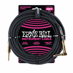 Кабель инструментальный Ernie Ball 6081 прямой-угловой 3,05 м, черный