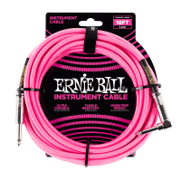 Кабель инструментальный Ernie Ball 6083 прямой-угловой 5,49 м, розовый неон