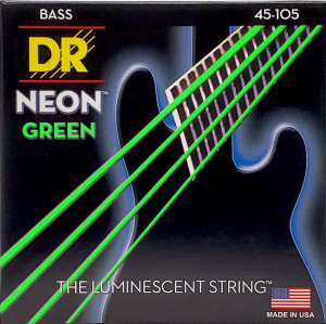 DR NGB-45 HI-DEF NEON™ струны для 4-струнной бас- гитары, с люминесцентным покрытием, зелёные 45 - 105