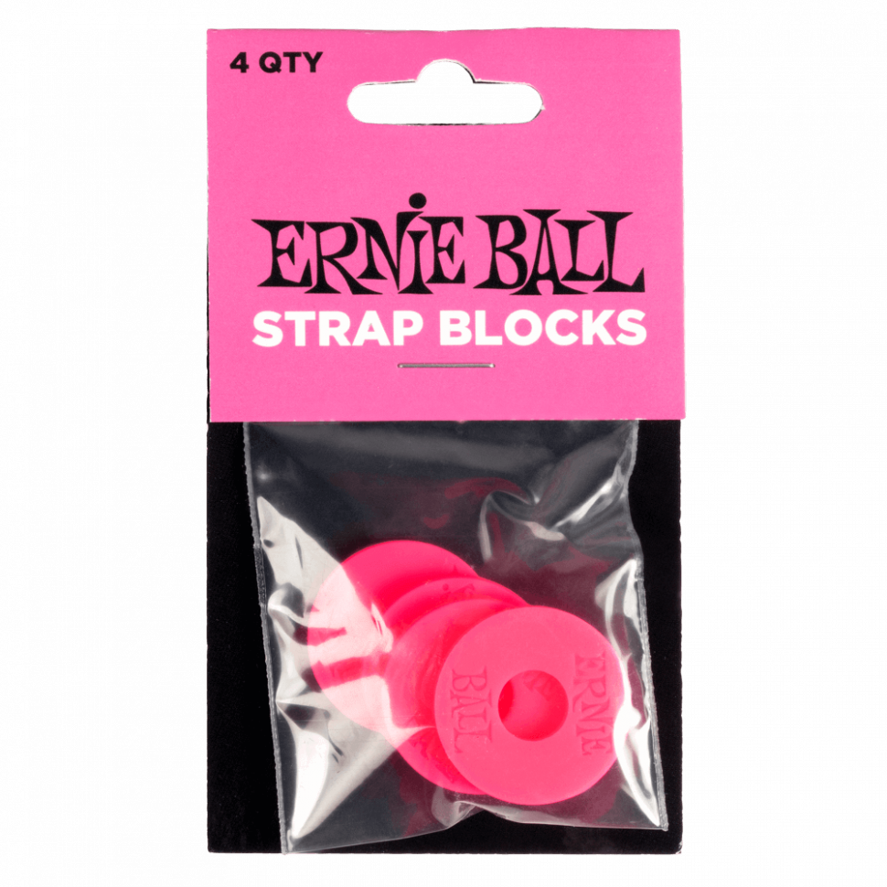 Ernie Ball 5623 Strap Blocks Pink стреплоки фиксаторы ремня, 4 шт., розовые