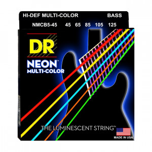 DR NMCB5-45 Hi-Def Neon струны для бас-гитары 45-125 с люминисцентным покрытием