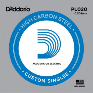 D'Addario KPL020 - Plain Steel одиночная струна .020