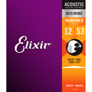 ​Струны для акустической гитары Elixir 11052 Nanoweb Bronze Light 12-53