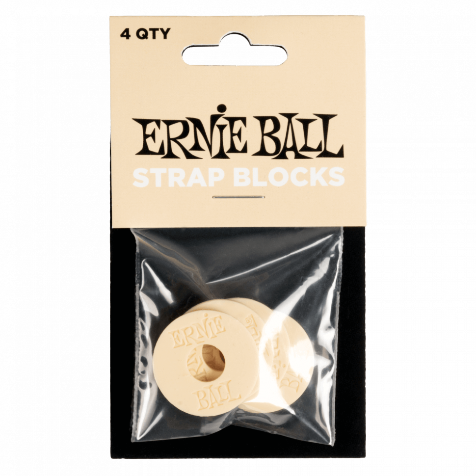 Ernie Ball 5624 Strap Blocks Cream стреплоки фиксаторы ремня, 4 шт., бежевые