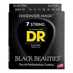 DR BKE7-10 Black Beauties Black Coated Electric 10-56 струны для электрогитары
