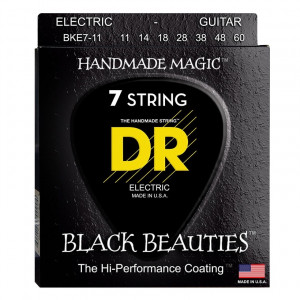 DR BKE7-11 Black Beauties Black Coated Electric 11-60 струны для электрогитары