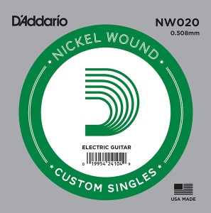 D'Addario NW020 - одиночная струна для электрогитары .020 обмотка никель