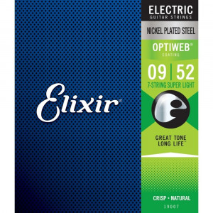 ​Струны для электрогитары Elixir 19007 Optiweb 9-52 Super Light 7-string