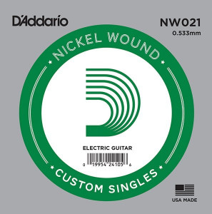 D'Addario NW021 - одиночная струна для электрогитары .021 обмотка никель