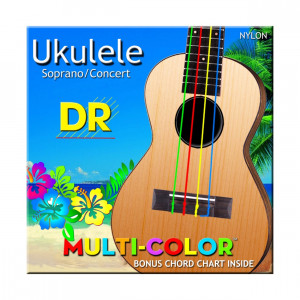 DR UMCSC Multi-Color струны для укулеле сопрано-концерт, нейлон, разноцветные