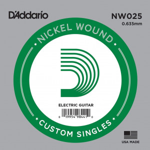 D'Addario NW025 - одиночная струна для электрогитары .025 обмотка никель