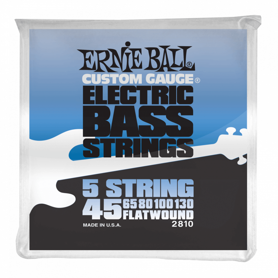 ​Струны для бас-гитары Ernie Ball 2810 45-130 Flat Wound Bass 5