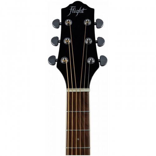 Flight AD-200 BK акустическая гитара, цвет черный, скос под правую руку