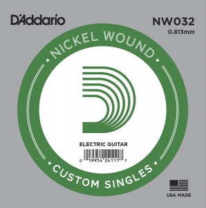 D'Addario NW032 - одиночная струна для электрогитары .032 обмотка никель