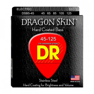 DR DSB5-45 DRAGON SKIN Clear Coated Bass 45-125 струны для бас-гитары
