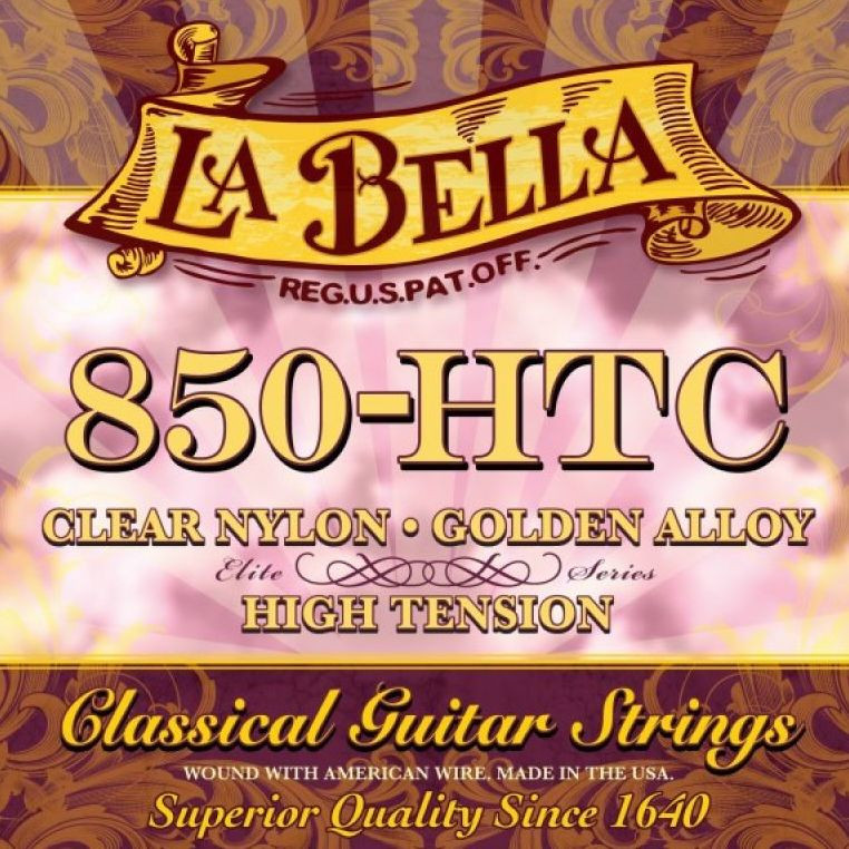 ​Струны для классической гитары La Bella 850-HTC Elite Clear Nylon Golden Alloy High Tension