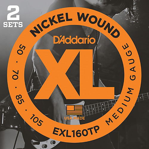 Струны для бас-гитары D'Addario EXL160TP Medium Nickel Wound Long Scale 50-105 2 комплекта