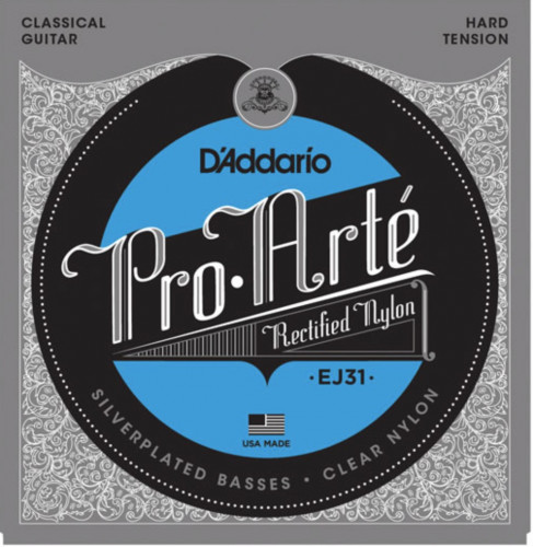 D'Addario EJ31 Pro-Arté Rectified Trebles, Hard Tension струны для классической гитары