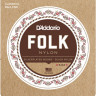 D'Addario EJ32 Folk Nylon Ball End Silver Wound/Black Nylon Trebles струны для акустической гитары