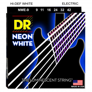 DR NWE-9 HI-DEF NEON™ струны для электрогитары, с люминесцентным покрытием, белые 9 - 42