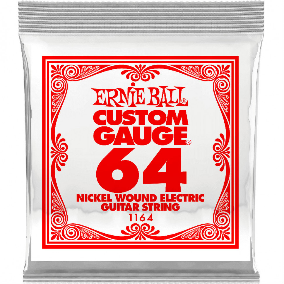 Одиночная струна для электрогитары Ernie Ball 1164, Nickel Wound, 64