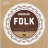 D'Addario EJ34 Folk Nylon, Ball End, 80/20 Bronze/Black Nylon Trebles струны для акустической гитары