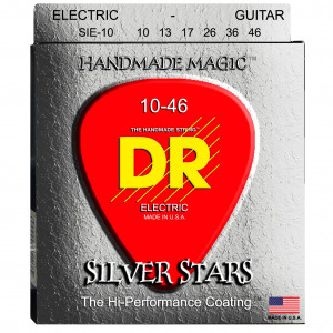 DR SIE-10 SILVER STARS™ струны для электрогитары посеребрёные 10 - 46
