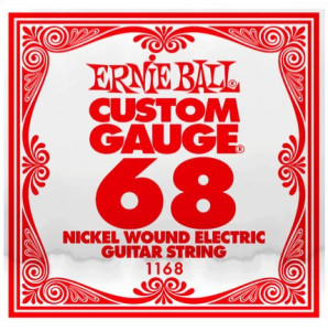 Одиночная струна для электро и акустической гитары Ernie Ball 1168, Nickel Wound, 68