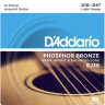 D'Addario EJ38 Phosphor Bronze 12-String Acoustic Guitar Strings, Light, 10-47 струны для акустической гитары