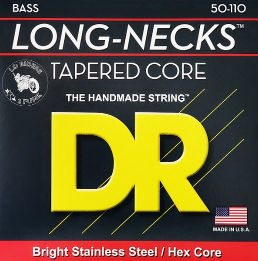 DR TEH-50 LONG NECKS™ - струны для 4-струнной бас-гитары, нержавеющая сталь, 50 - 110