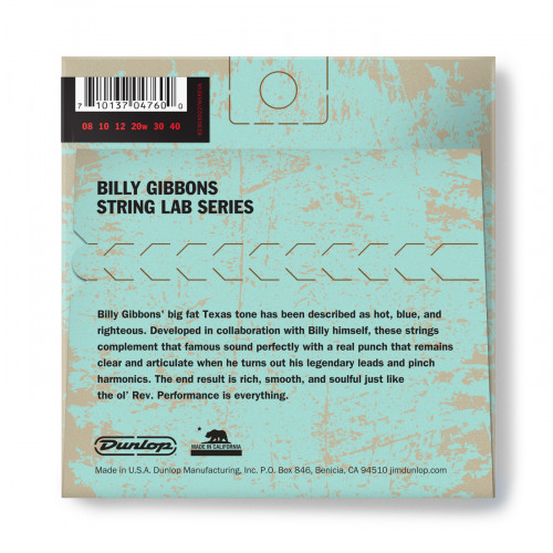 Dunlop RWN0840 Icon Signature Billy Gibbons 8-40 струны для электрогитары