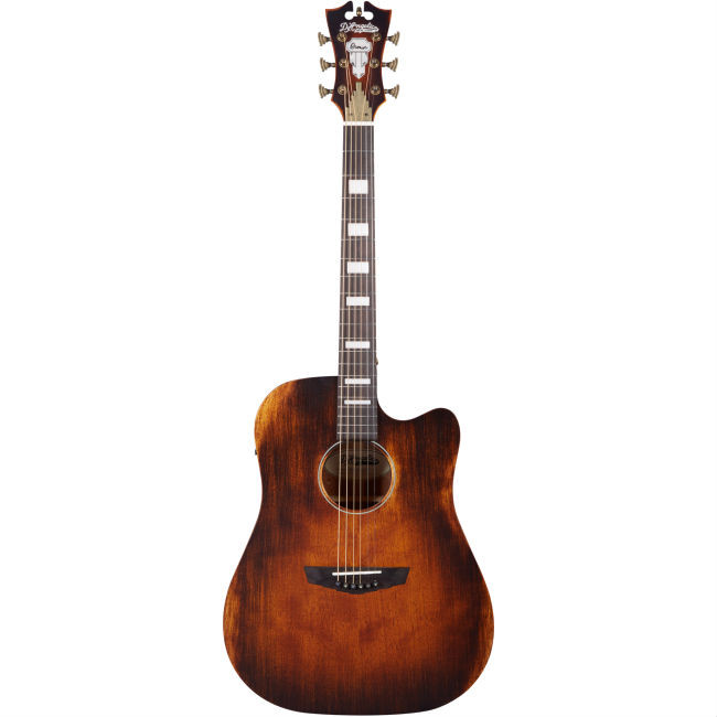 D'Angelico Premier Bowery ANM электроакустическая гитара, цвет натуральный состаренный