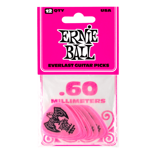 Ernie Ball 9179 Everlast медиаторы 0,60 мм, розовый, упаковка 12 шт