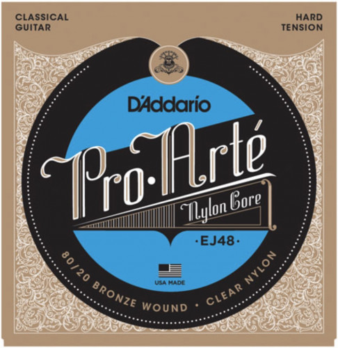 D'Addario EJ48 80/20 Bronze Pro-Arté Nylon, Hard Tension струны для классической гитары