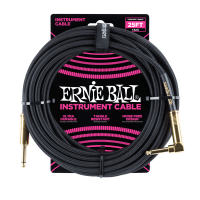 Кабель инструментальный Ernie Ball 6058 прямой-угловой 7,62 м, черный