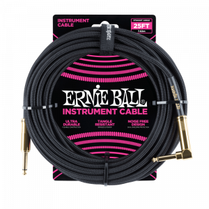 Кабель инструментальный Ernie Ball 6058 прямой-угловой 7,62 м, черный