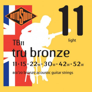 Rotosound TB11 Tru Bronze 80/20 Bronze струны для акустической гитары 11-52