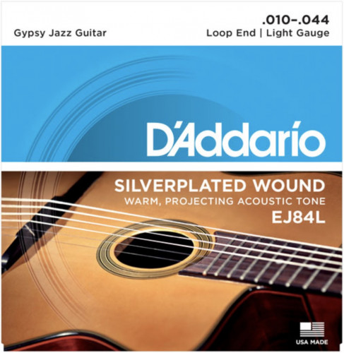 D'Addario EJ84L Gypsy Jazz Loop End, Light 10-44 струны для акустической гитары