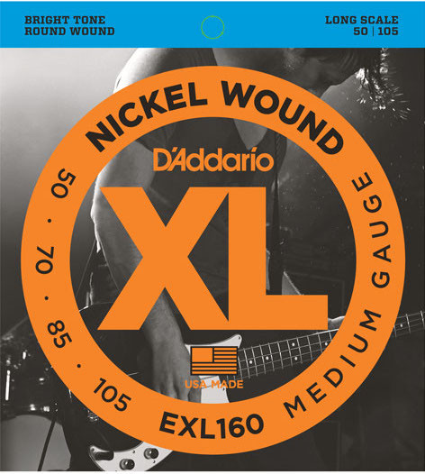 Струны для бас-гитары D'Addario EXL160 Medium Nickel Wound Long Scale 50-105
