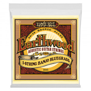 Ernie Ball 2063 Earthwood Bronze Bluegrass 80/20 струны для 5 струнного банджо (9-11-13-20w-9)
